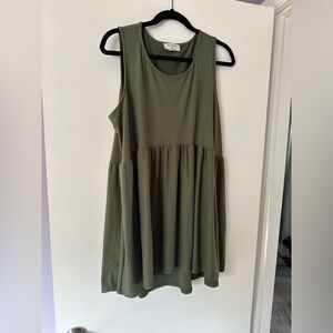 Green sleeveless babydoll top XL